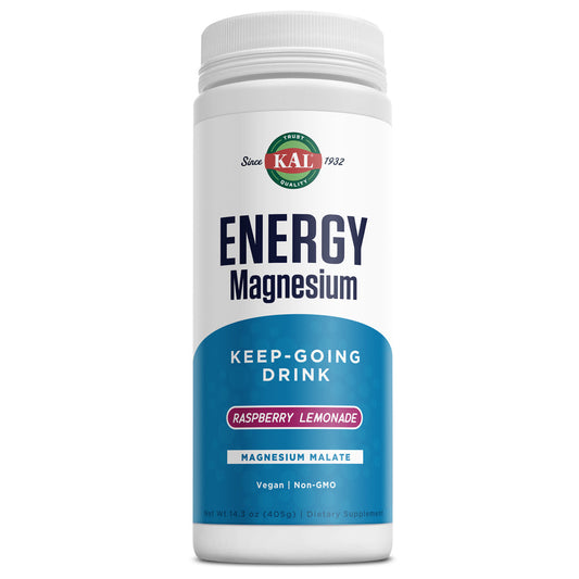 KAL Energy Magnesium Keep-Going Drink | Magnesium Malate 325mg | Healthy Metabolism & Stamina Support | 14.3oz, 90 Serv.