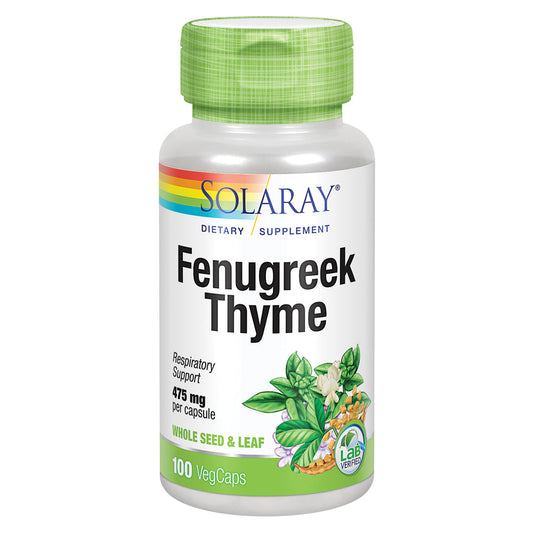 Solaray Fenugreek & Thyme 950 mg | Healthy Respiration & Digestion Support | 50 Servings | 100 VegCaps