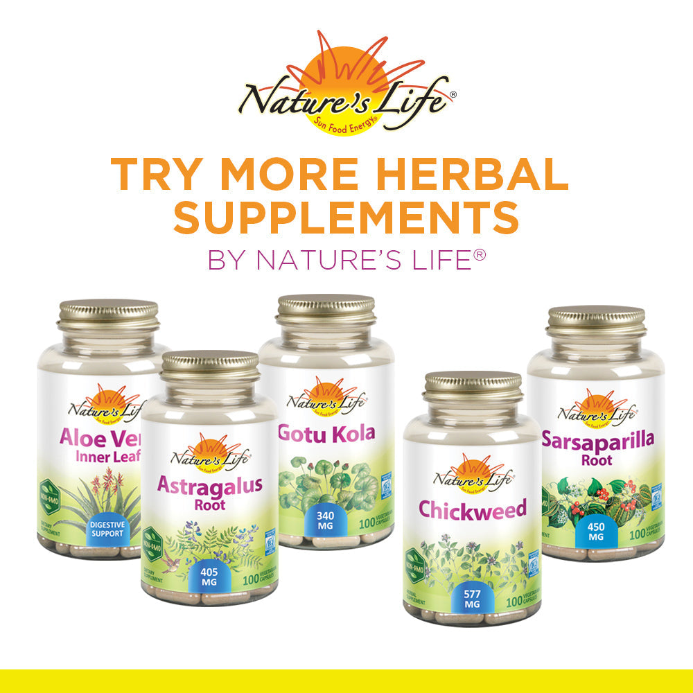 Nature's Life Slippery Elm Inner Bark 760 mg | Healthy Immune Function and Gastrointestinal Support | Non-GMO & Lab Verified | 100 Vegetarian Capsules