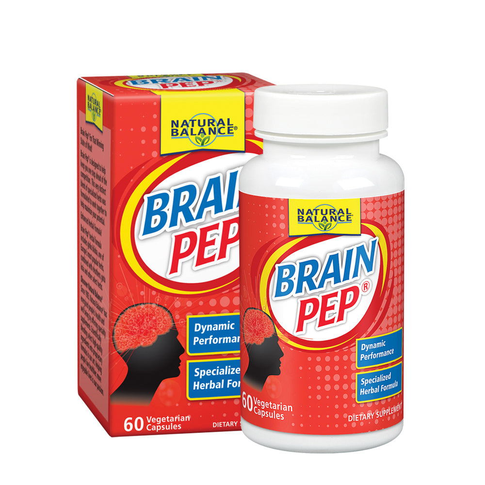 Natural Balance Brain Pep | Brain Function Supplement with Ginkgo Biloba, Kola Nut | Helps Support Improved Memory, Focus & Mental Clarity | 60 Capsules