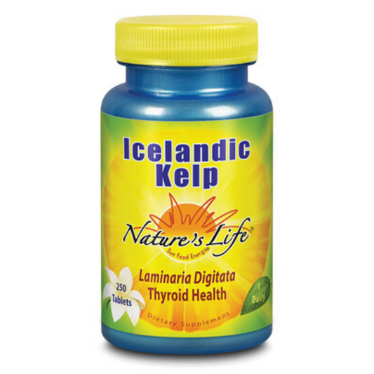 Nature’s Life Icelandic Kelp 41 mg Tablets - Iodine Supplement and Thyroid Support - Gluten Free, Non-GMO Green Superfood - 60-Day Guarantee - 250 Servings, 250 Tablets