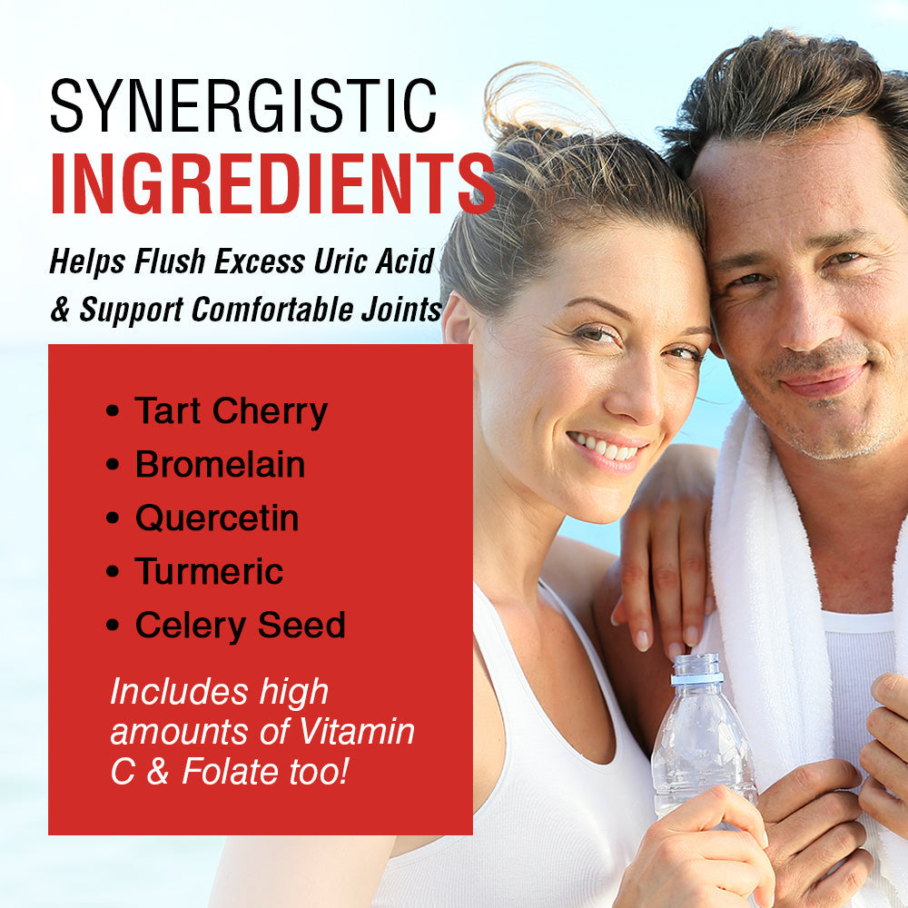 Solaray Total Cleanse Uric Acid , Tart Cherry, Bromelain, Quercetin and More , Joint Comfort Support , Vegan , 60 Caps