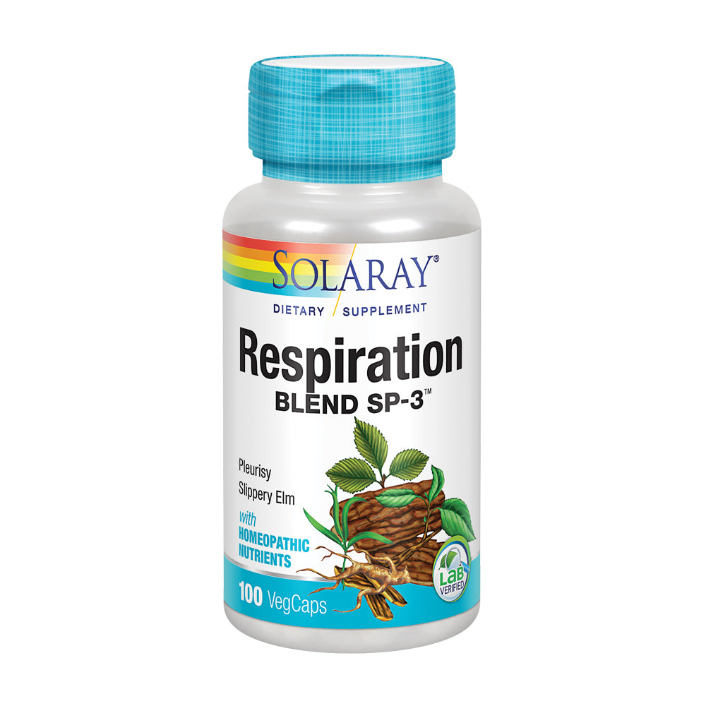 Solaray Respiration Blend SP-3 | Herbal Blend w/ Cell Salt Nutrients to Help Support Healthy Respiration | Non-GMO, Vegan | 50 Servings | 100 VegCaps