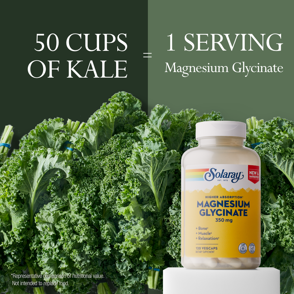 Solaray Magnesium Glycinate Capsules, Fully Chelated Magnesium Bisglycinate with BioPerine, High Absorption Magnesium Supplement, Stress, Bones, Muscle & Relaxation Support, 60 Day Guarantee, Non-GMO, 68 Servings, 275 VegCaps