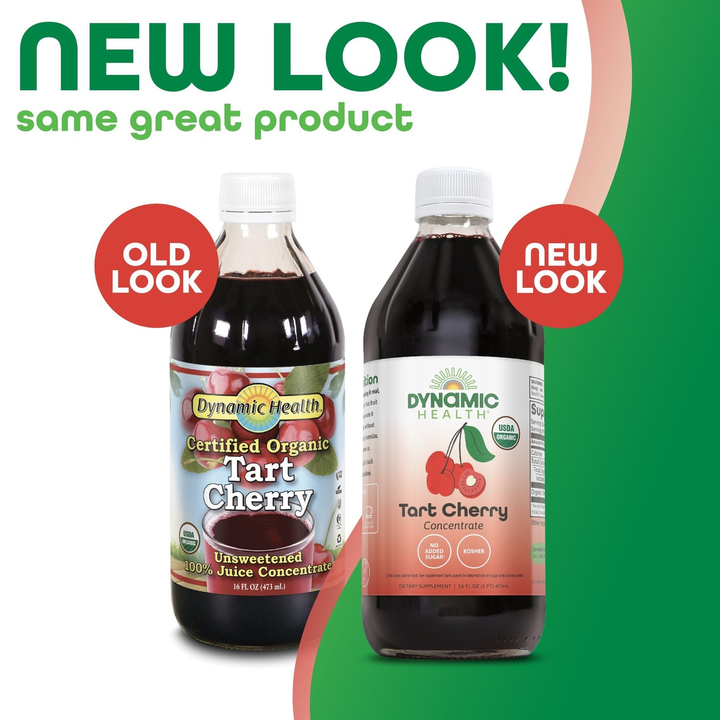 Dynamic Health Organic Tart Cherry Juice, Unsweetened 100% Juice Concentrate, Antioxidants Supplement, No Sweeteners or Additives, Vegan, Gluten Free, BPA Free, 16 oz