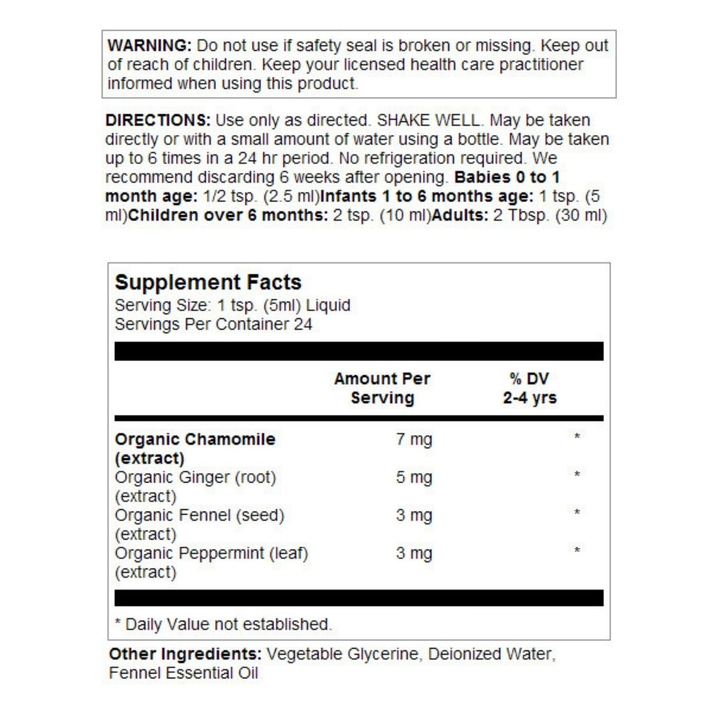 Herbs for Kids Quiet Tummy Gripe Water, Liquid, Unflavored (Btl-Plastic) | 4oz