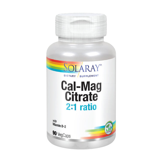 Solaray Cal-Mag Citrate with Vitamin D 2:1 Capsules, 90 Count