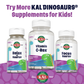 KAL MultiSaurus Kids Chewable Multivitamins, 11 Essential Vitamins and Minerals for Kids, Mixed Berry Flavor, Gluten and Preservative Free, 90 Servings, 90 Dinosaur-Shaped Chewables