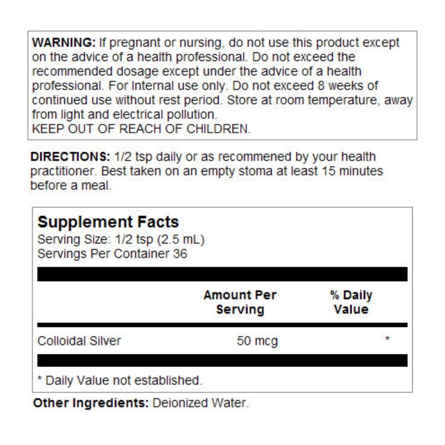 HERITAGE STORE Colloidal Silver, Liquid, Unflavored (Btl-Glass) | 3oz