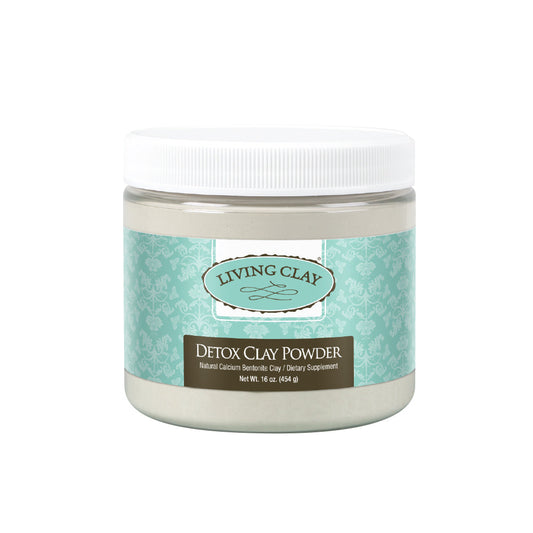 Living Clay Detox Clay Powder | All-Natural Bentonite Calcium Clay for Internal & External Deep Cleansing | Perfect for Mask, Bath or Wrap (16 oz)