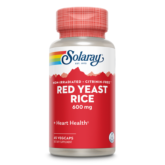 Solaray Red Yeast Rice, Healthy Heart & Cardiovascular Support, Non-Irradiated & Citrinin-Free, 60 Day Money-Back Guarantee, 45 Servings, 45 VegCaps