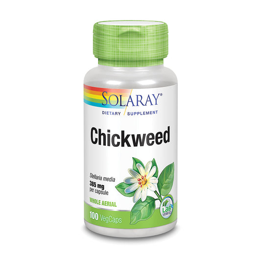 Solaray Chickweed 385 mg | Herbal Supplement | Healthy Digestion, Skin & Appetite Support | Non-GMO, Vegan & Lab Verified | 100 VegCaps