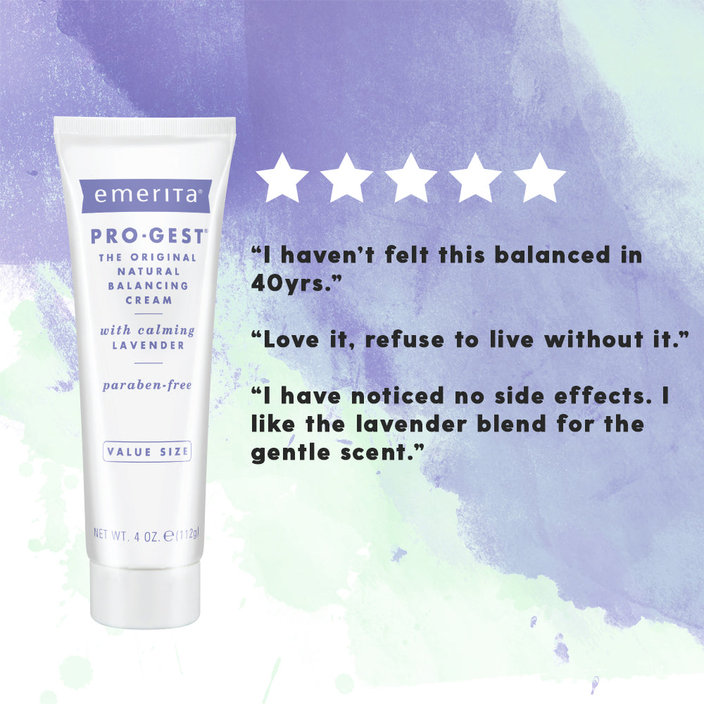 Emerita Pro-Gest Balancing Cream with Lavender , USP Progesterone Cream from Wild Yam for Optimal Balance at Midlife 4 oz
