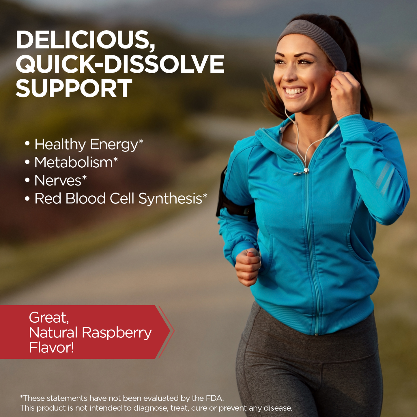 KAL B-12 Methylcobalamin ActivMelt 1000 mcg Natural Raspberry Flavor Healthy Metabolism, Energy, Nerve & Red Blood Cell Support 90 Micro Tablets