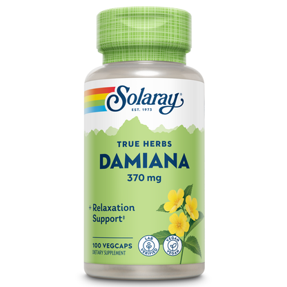 Solaray Damiana Leaf 370mg | Traditional Womens Support for Healthy Mood, Libido, Relaxation & Glucose Levels | Non-GMO & Vegan | 100 VegCaps
