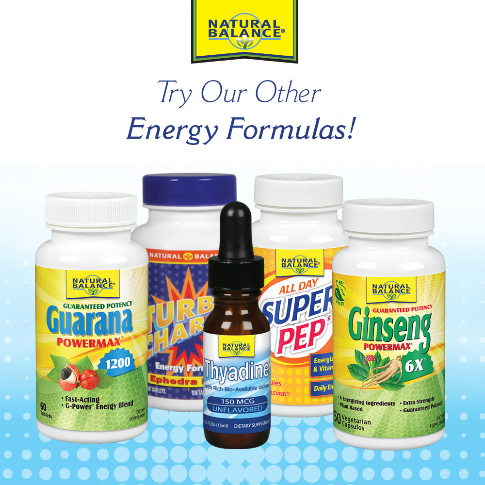 Natural Balance Original Pep Herbal Energizer | Energy, Vitality & Focus Formula w/ Eleuthero, Kola Nut & Gotu Kola | Plant-Based | 60 Caps, 30 Serv.