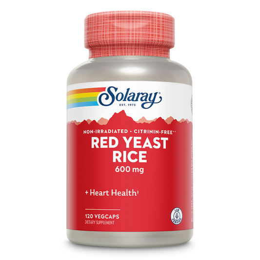Solaray Red Yeast Rice 600mg Healthy Heart & Cardiovascular System Support , Non-Irradiated & No Citrinin , Lab Verified , 120 VegCaps