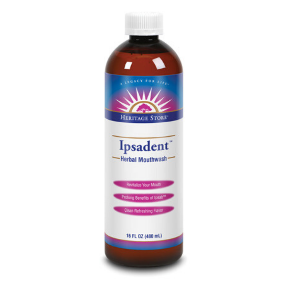 HERITAGE STORE Ipsadent Mouthwash, Liquid, Cinnamon Clove (Btl-Plastic) | 16oz