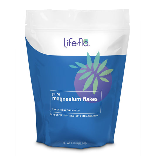 Life-flo Pure Magnesium Flakes for Bath | Concentrated Magnesium Chloride Crystals, Relaxing & Rejuvenating Soak (1.65 lbs)
