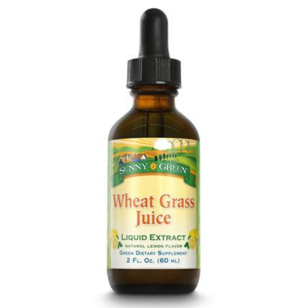 SUNNY GREEN Wheat Grass Concentrate, Drops, Lemon (Btl-Glass) | 2oz