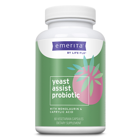 Emerita Yeast Assist Probiotic Formula | Vaginal, Intestinal & Gut Wellness Support for Women | 30 Serv | 60 Capsules