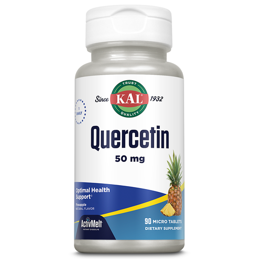 KAL Quercetin ActivMelt, Optimal Health and Wellness Support Supplement, Bioflavonoids, Natural Pineapple Flavor, 90 Servings, 90 Instant Dissolve Micro Tablets