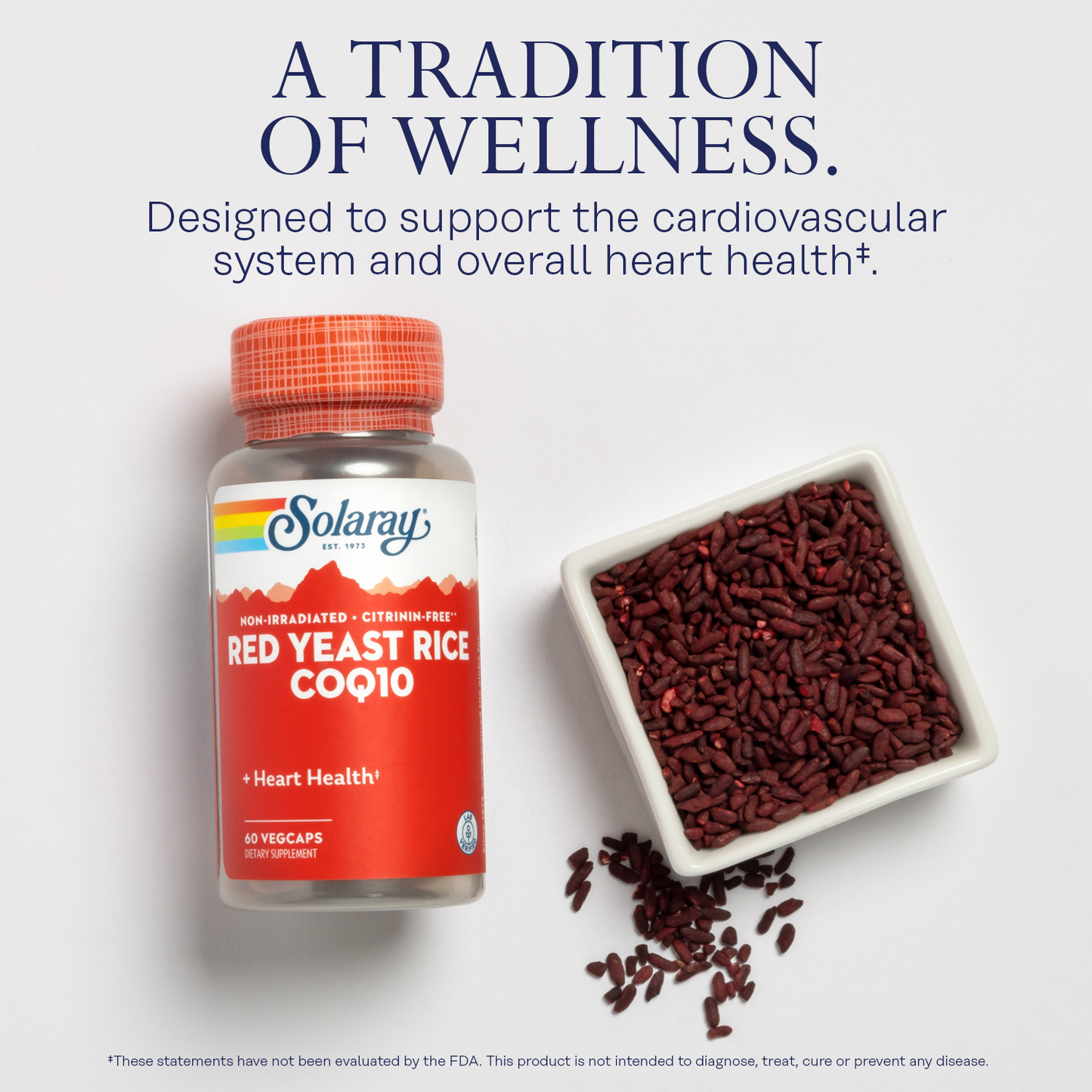 Solaray Red Yeast Rice Plus CoQ-10 | with Niacin for Added heart Health Support | Non-Irradiated & No Citrinin (90 CT)
