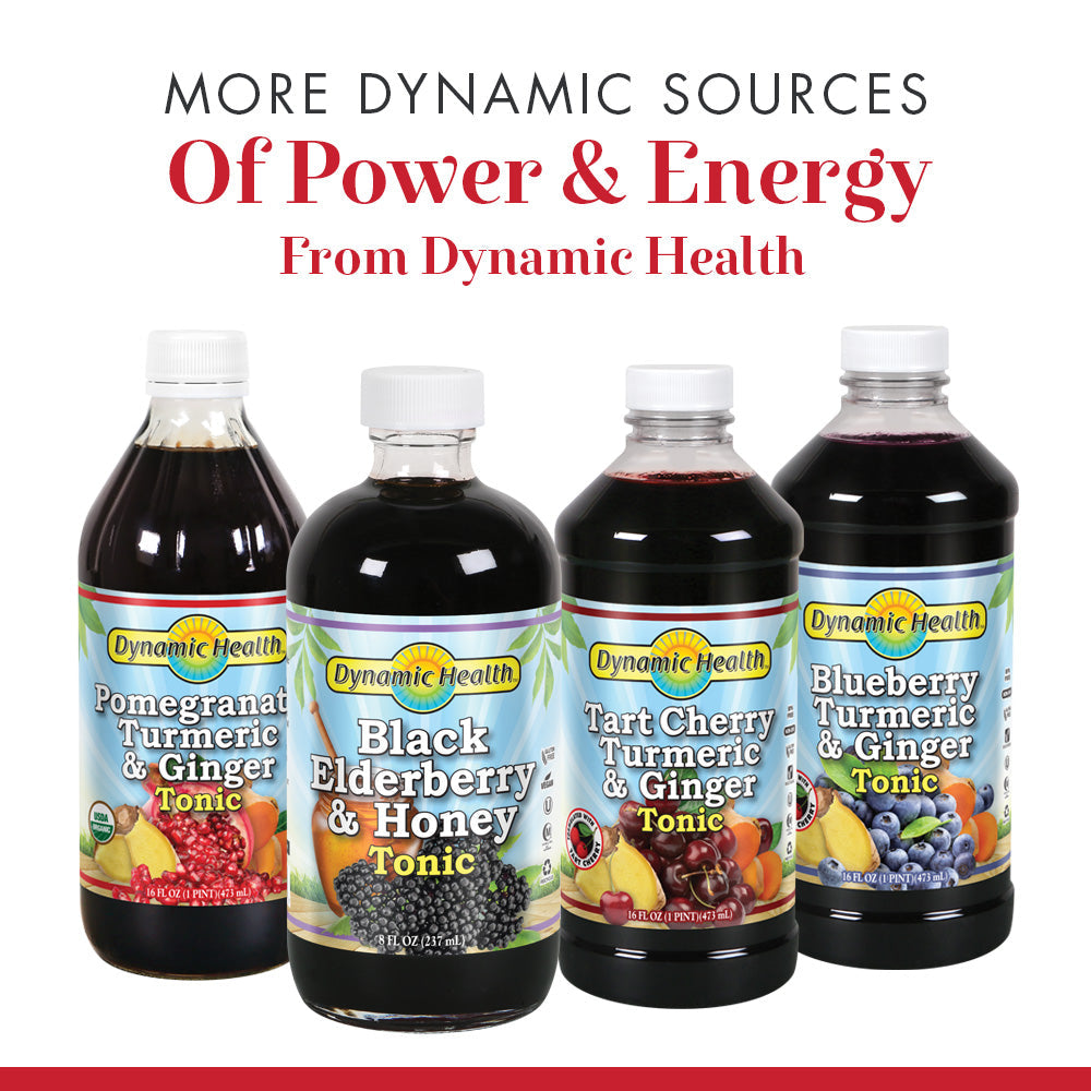 Dynamic Health Cranberry Turmeric & Ginger Tonic | Vegetarian, No Gluten, Non-GMO | Organic Ginger Puree & Turmeric Puree | 16 OZ, Glass, 16 Serv
