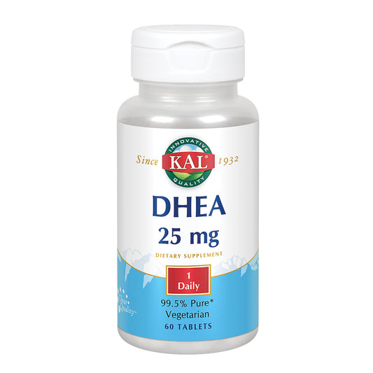 KAL DHEA 25 mg | 99.5% Pure & Micronized | Healthy Balance & Aging Support Formula for Men & Women | Lab Verified & Vegetarian | 60 Tablets