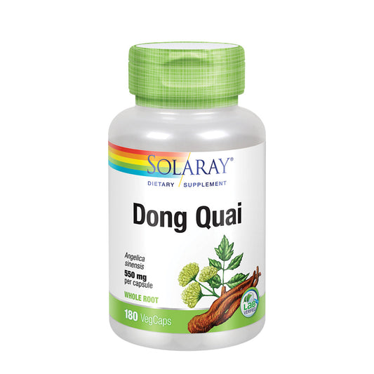 Solaray Dong Quai Root 550mg | Healthy Menstrual & Menopausal Support | Womens Health Supplement | Whole Root | Non-GMO, Vegan & Lab Verified | 180ct