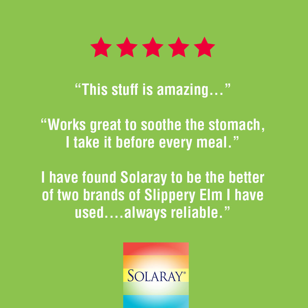 Solaray Slippery Elm Bark 400mg | Healthy Respiratory Tract Function, Throat Comfort & Gastrointestinal Support | Non-GMO & Lab Verified | 100 VegCaps