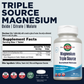 KAL Triple Source Magnesium Complex, Magnesium Citrate, Magnesium Malate, Magnesium Oxide, Sustained Release, Bone, Muscle, Nerve Support, Vegan, Gluten Free, 60-Day Guarantee, 100 Servings, 100 Tabs