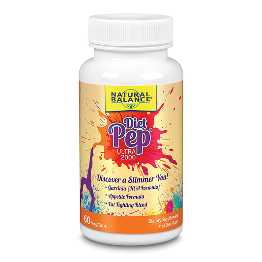 Natural Balance Ultra Diet Pep 2000 Weight Management Support* Supplement, Healthy Energy, Metabolism & Appetite Formula* w/ Garcinia Cambogia, Choline, Eleuthero & B Vitamins, 30 Servings, 60 VegCaps