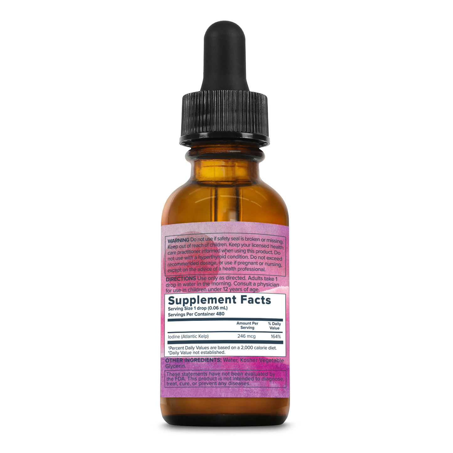 Heritage Store Nascent Colloidal Iodine Drops 246mcg, Liquid Iodine Supplement with Nascent Iodine from Atlantic Kelp, Bioavailable, Vegan, Approx. 480 Servings, 1oz