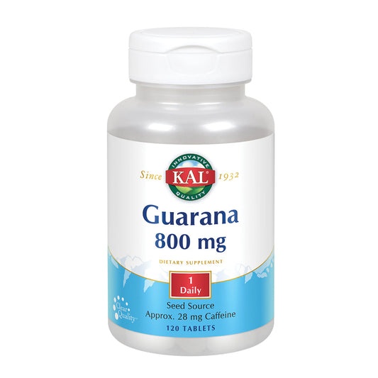 KAL Guarana 800 mg | Approx. 28 mg of Naturally Occurring Caffeine | Healthy Energy & Focus Support | 120 Tablets