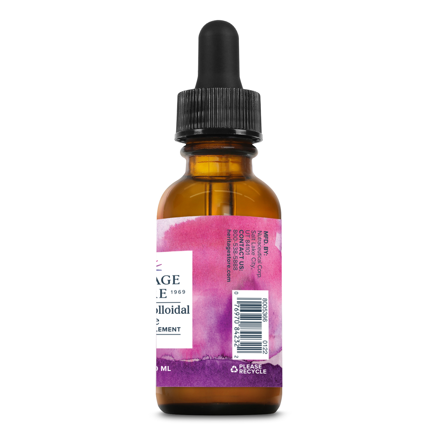 Heritage Store Nascent Colloidal Iodine Drops 246mcg, Liquid Iodine Supplement with Nascent Iodine from Atlantic Kelp, Bioavailable, Vegan, Approx. 480 Servings, 1oz