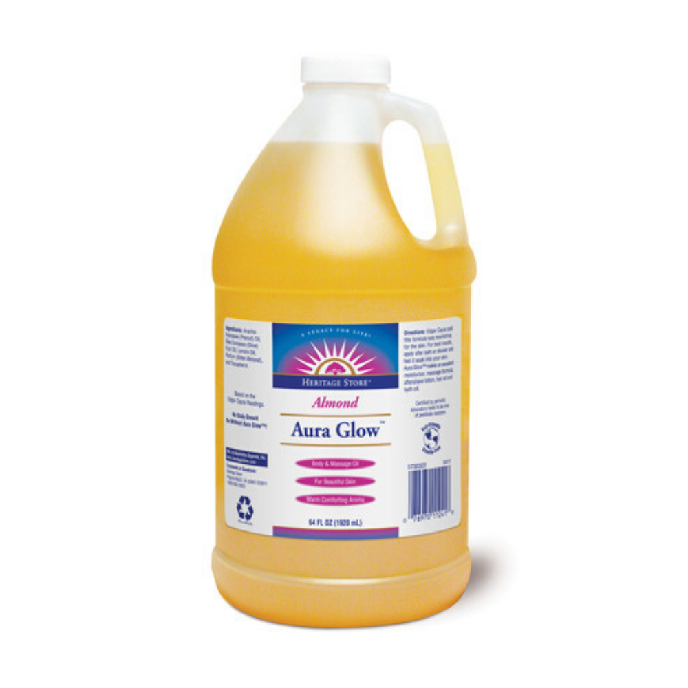 HERITAGE STORE Aura Glow, Oil, Almond (Jug) | 64oz