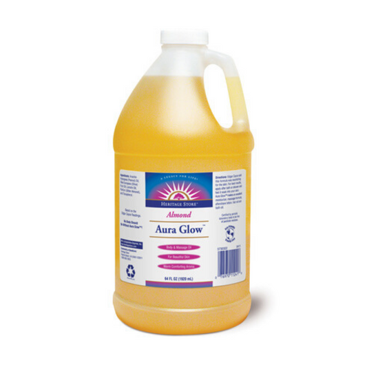 HERITAGE STORE Aura Glow, Oil, Almond (Jug) | 64oz