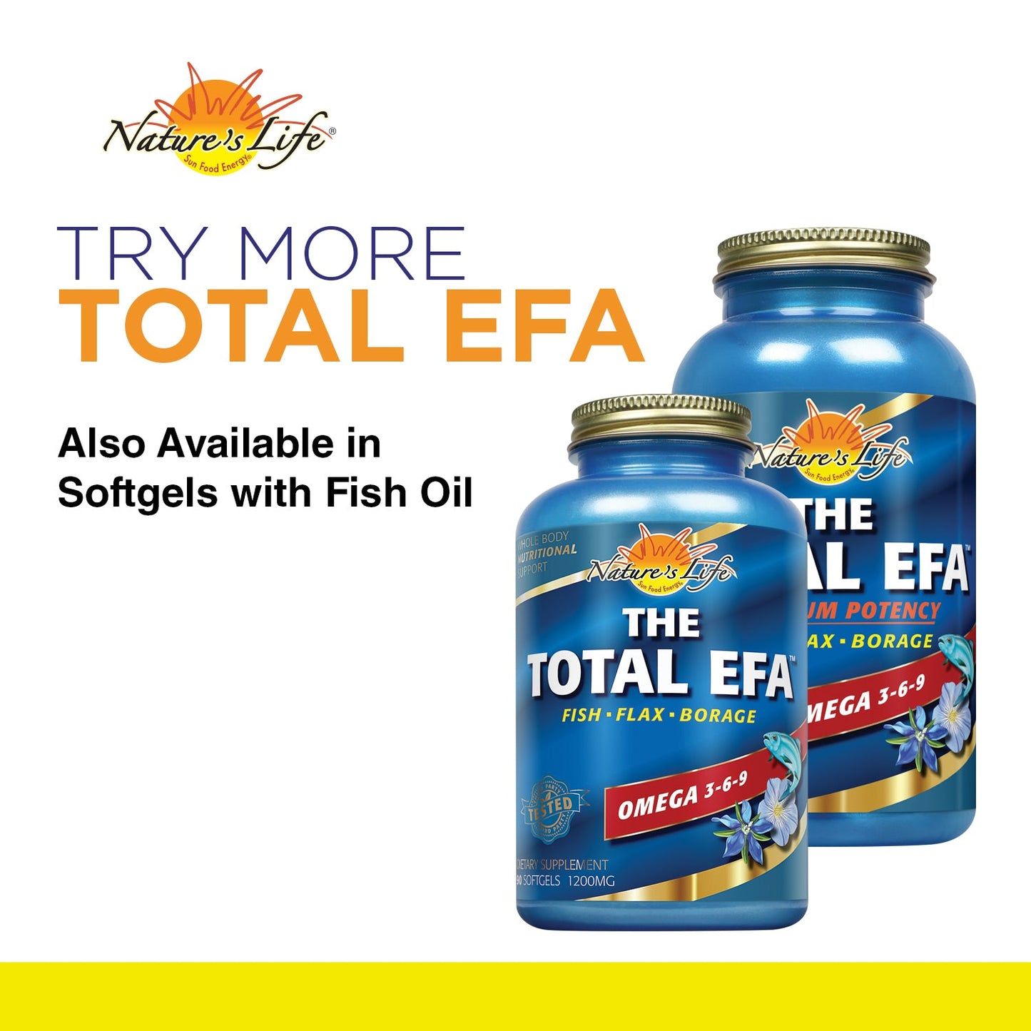 Nature's Life The Total EFA, Vegetarian & Organic | Omega 3-6-9 from Flax, Borage & Evening Primrose | 32 Serv, 16 FL OZ