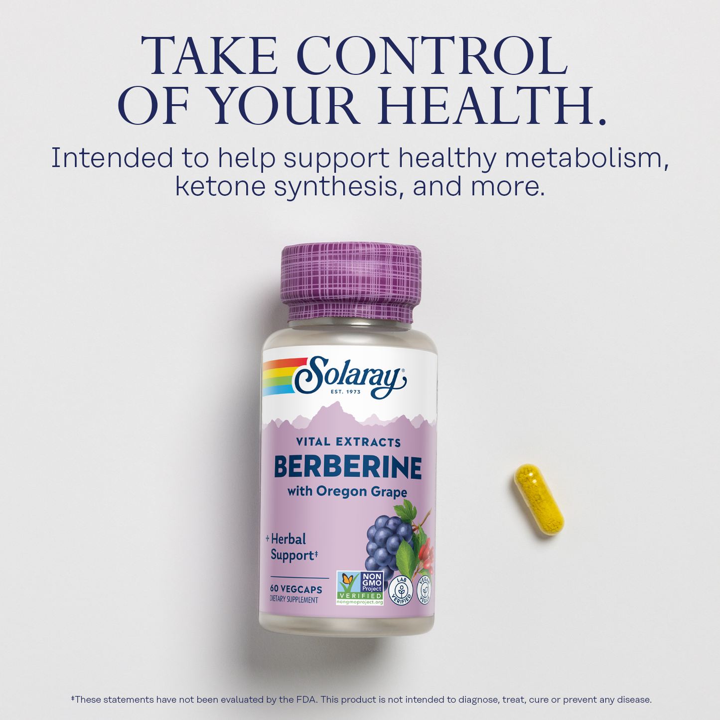 Solaray Berberine Root Extract Advanced Formula, AMPK Activator, Healthy Immune, Digestion & Metabolism Support, 60 VegCaps