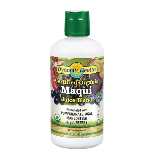 Dynamic Health Organic Maqui Juice Blend | W/ Pomegranate, Acai & More | W/ Antioxidants | Vegetarian, No GLuten | 33.8oz, 33 Serv