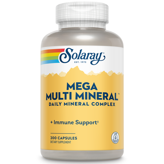 Solaray Mega Multi Mineral, 200 Capsules (50 Servings, 200 Capsules)