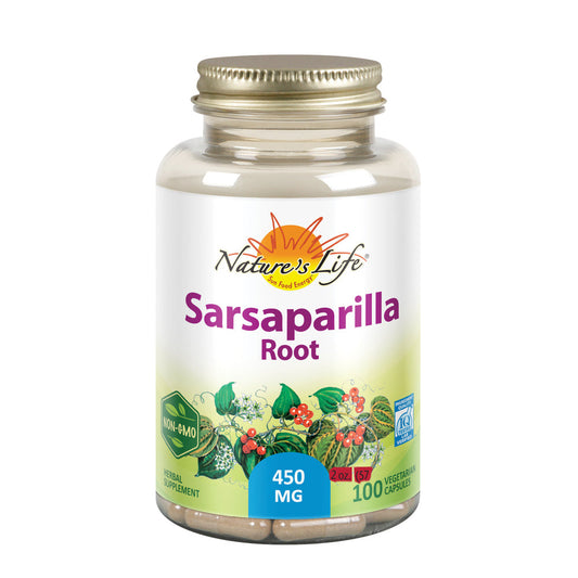 Natures Life Sarsaparilla Root 450 | Energy and Mood Support | Joint and Skin Health Formula, Non-GMO, 100ct, 100 Serv.
