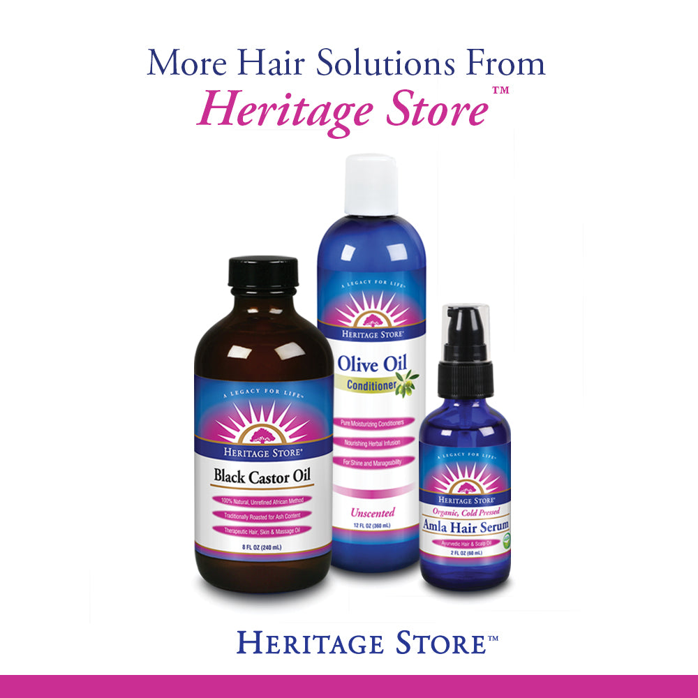 Heritage Store Hair Shampoo, Unscented Olive Oil, 12 Ounce