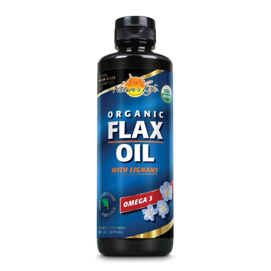 Nature's Life Flax Oil w/ Lignans Organic, Natural (Btl-Plastic) | 13.75g 16oz