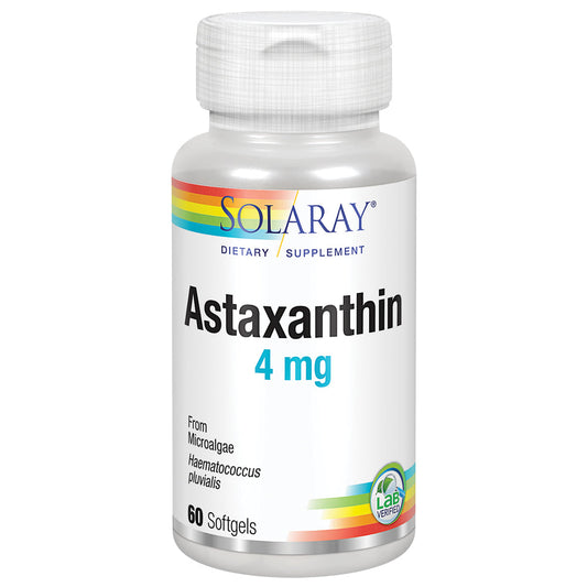Solaray Astaxanthin 4 mg | Antioxidant | Healthy Eye, Skin, Cardiovascular Function & Joint Support | 60 Softgels