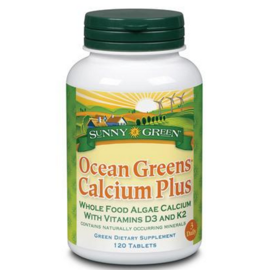SUNNY GREEN Ocean Greens Calcium Plus, Tablet, Unflavored (Btl-Plastic) | 120ct