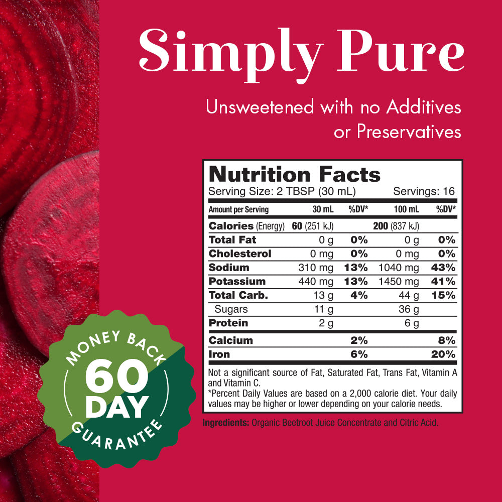 Dynamic Health Organic Beetroot SuperRoot 100% Juice Concentrate | No Additives, Unsweetened, Vegan, Non-GMO | 16oz, 16 Serv
