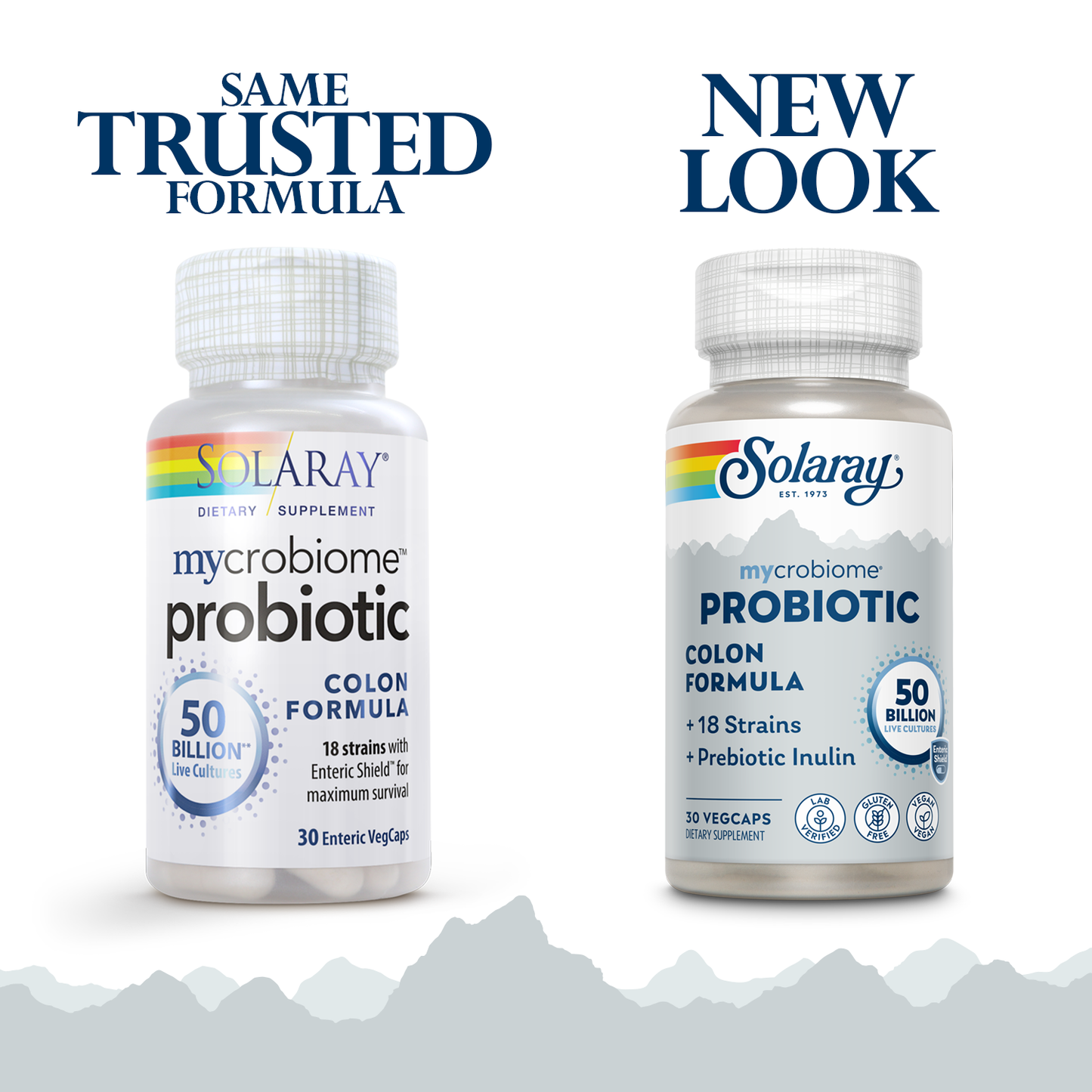 Solaray Mycrobiome Probiotic Colon Formula, Vegan, Digestive Function, Colon Health, and Immune System Support, 50 Billion CFU, 18 Strains, Prebiotic Inulin, 60-Day Guarantee, 30 Servings, 30 VegCaps
