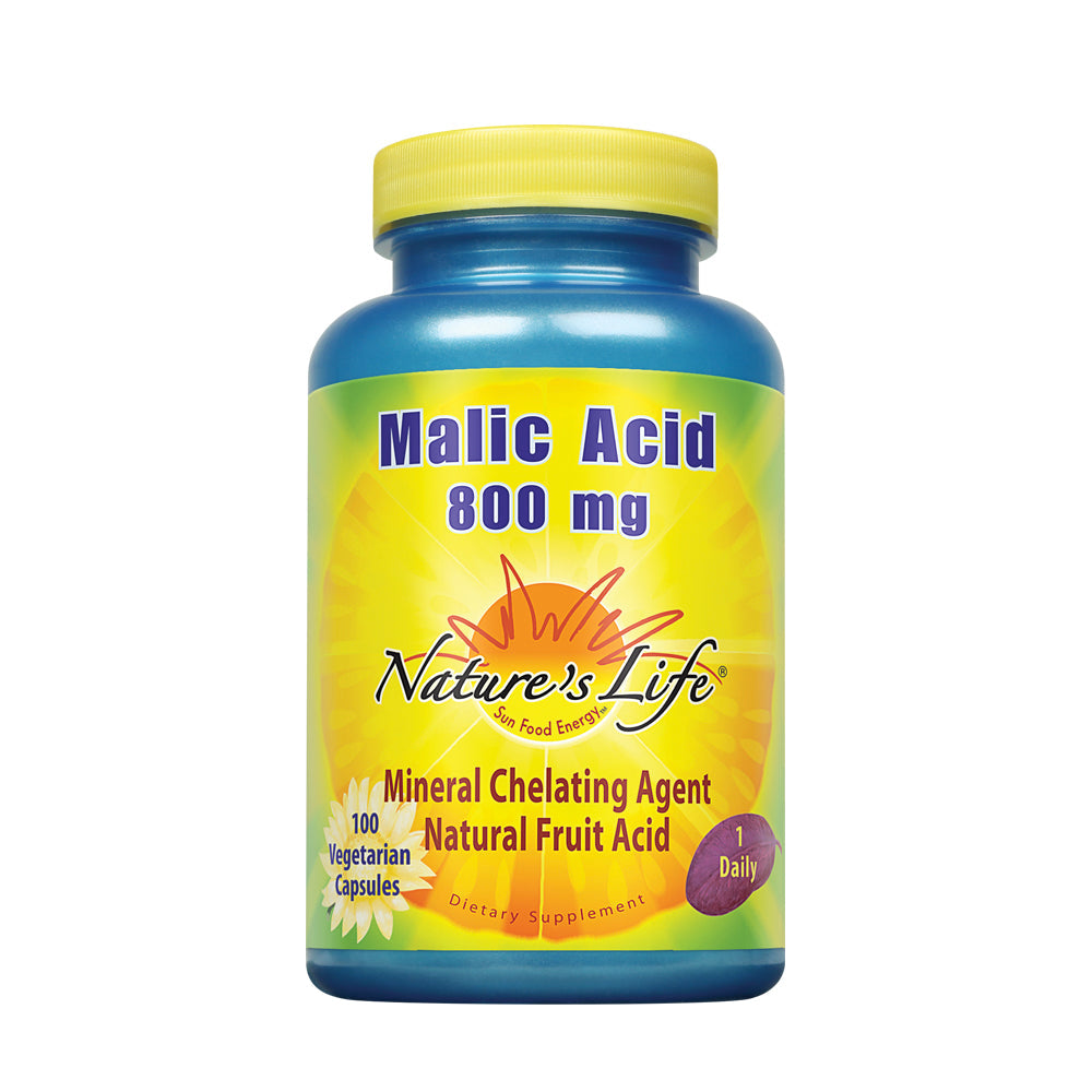 Nature's Life Malic Acid 800 mg Chelating Agent May Help Support Energy & Muscle Comfort No Gluten, Non-GMO 250 Count